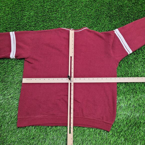 Vintage 80s MOD Sweater Womens Large 21x22 Burgundy - Picture 4 of 13